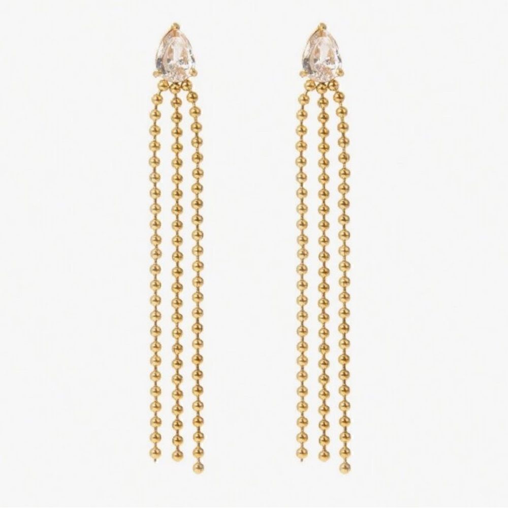 Chain drop earrings N982